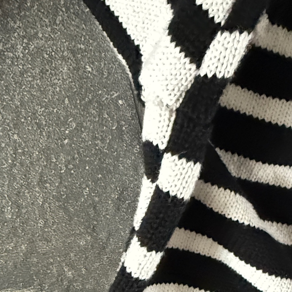Michael Kors Black & White Striped Crewneck Sweater - Picture 12 of 13